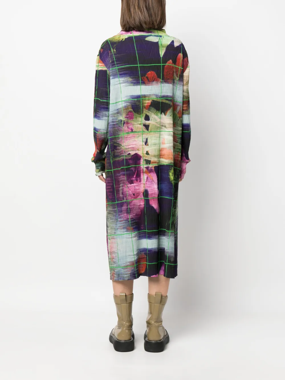 HENRIK VIBSKOV NEPTUNE PLISSÉ-EFFECT MIDI DRESS 