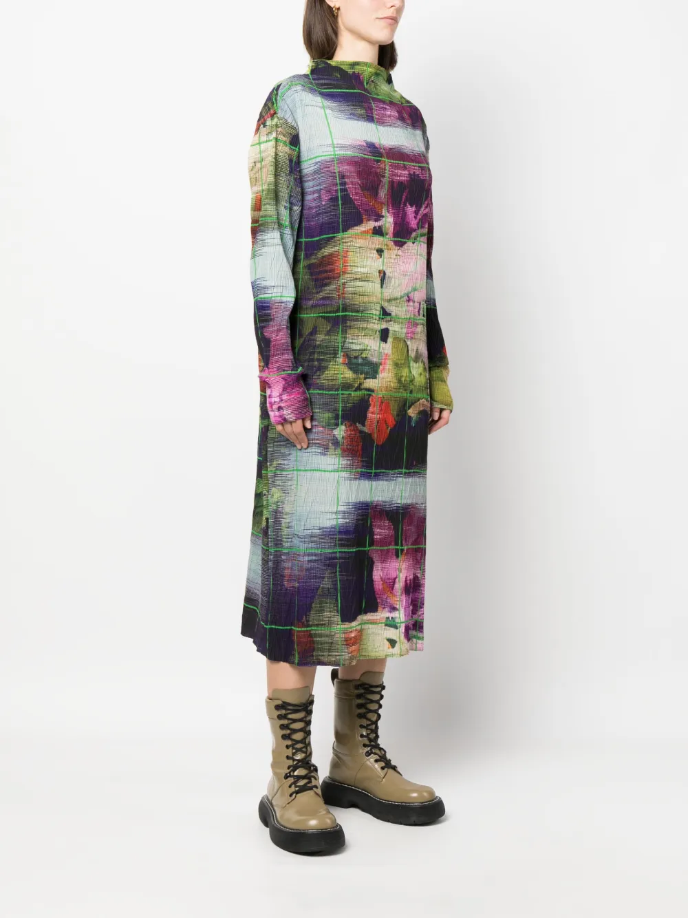 HENRIK VIBSKOV NEPTUNE PLISSÉ-EFFECT MIDI DRESS 