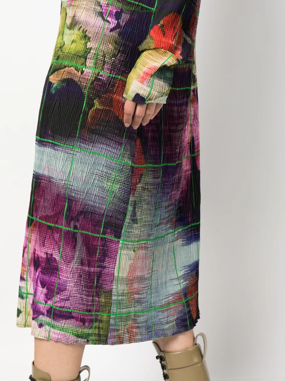HENRIK VIBSKOV NEPTUNE PLISSÉ-EFFECT MIDI DRESS 