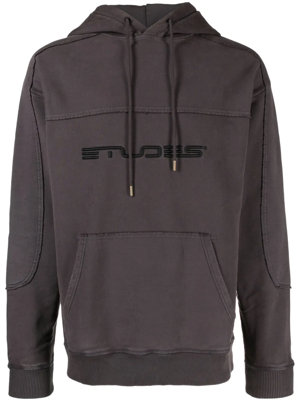 Etudes Studio Logo-print Panelled Hoodie In Blau