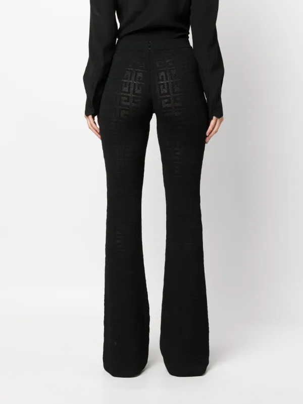 Givenchy 4G Jacquard Flared Trousers | Black | FARFETCH