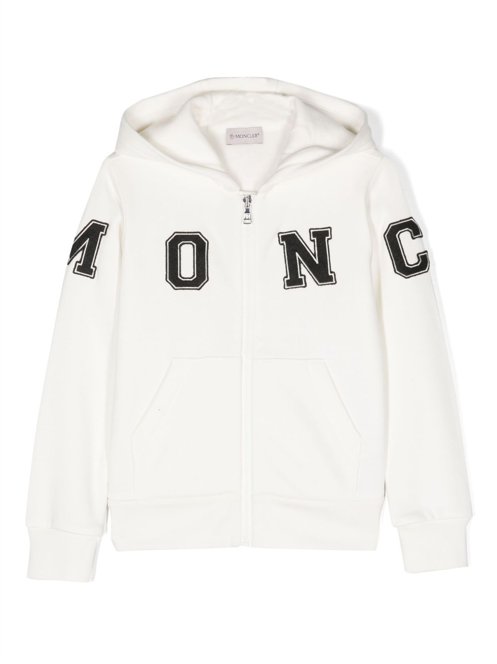 Moncler Enfant logo-print zip-up hoodie - White