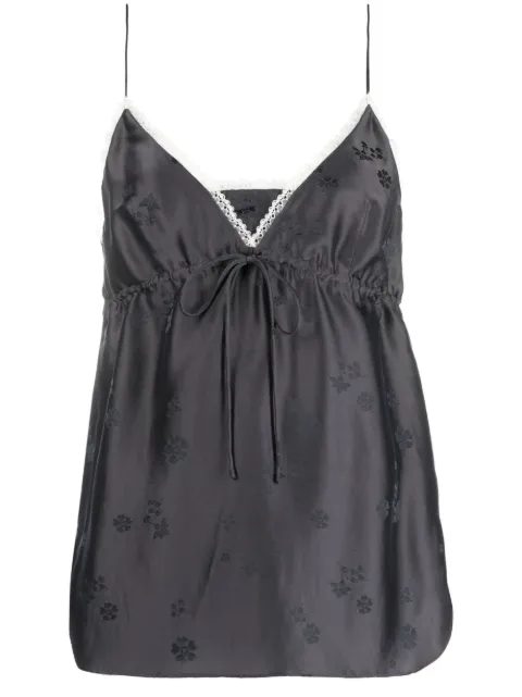 Dorothee Schumacher floral-motif drawstring sleeveless top