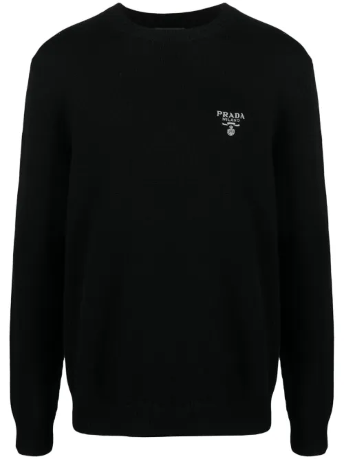 Sweat en cachemire à logo imprimé - Prada - Modalova