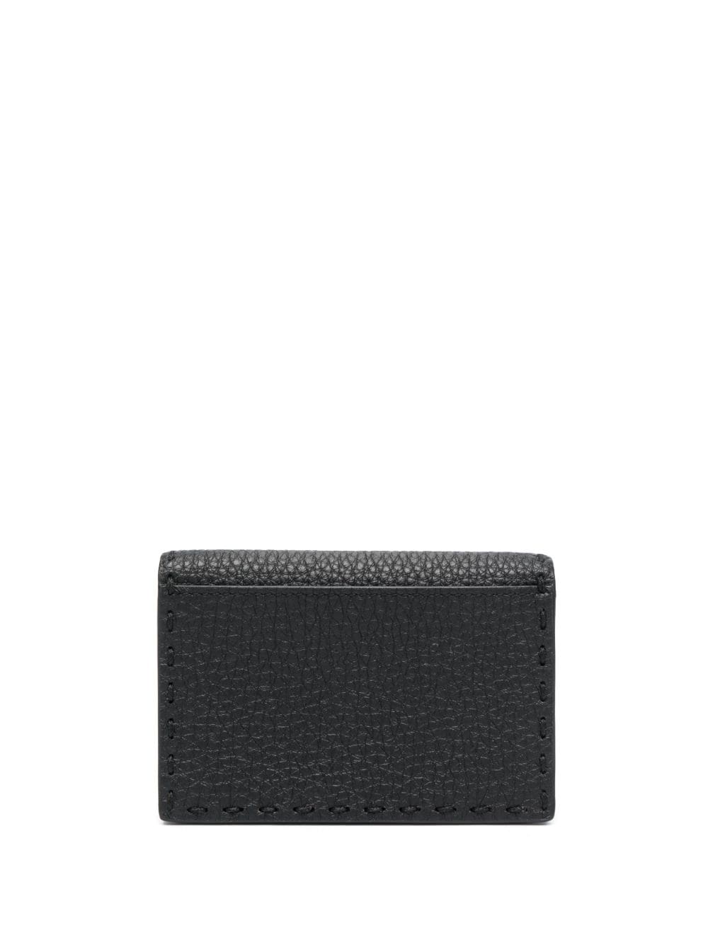 Shop Fendi Logo-print Grained-leather Wallet In Black