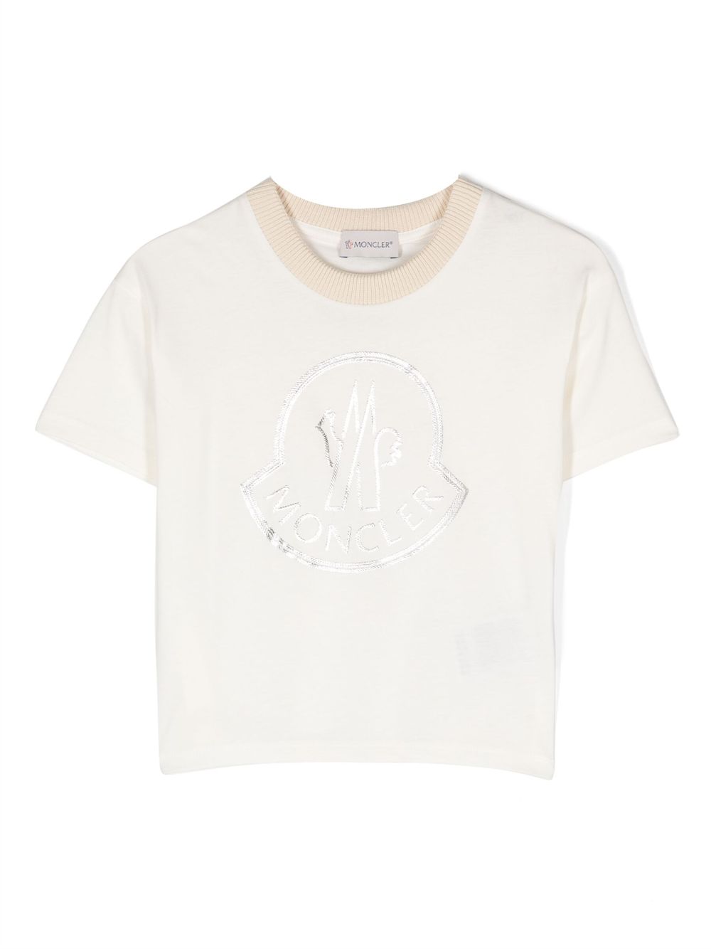 Moncler Enfant logo-embroidered cotton T-shirt - White