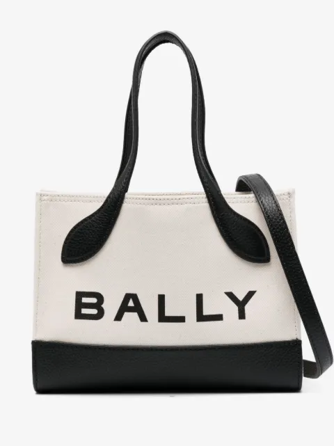 Bally logo-print leather-trim tote bag