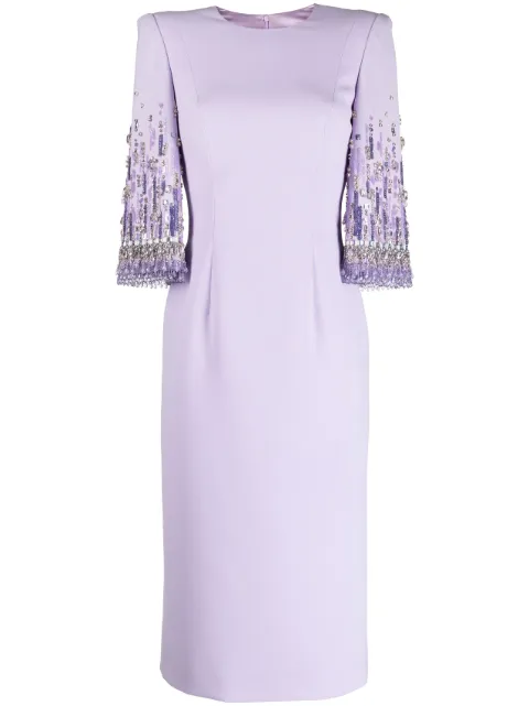 Jenny Packham فستان ميدي مزين 'بيرغمان'