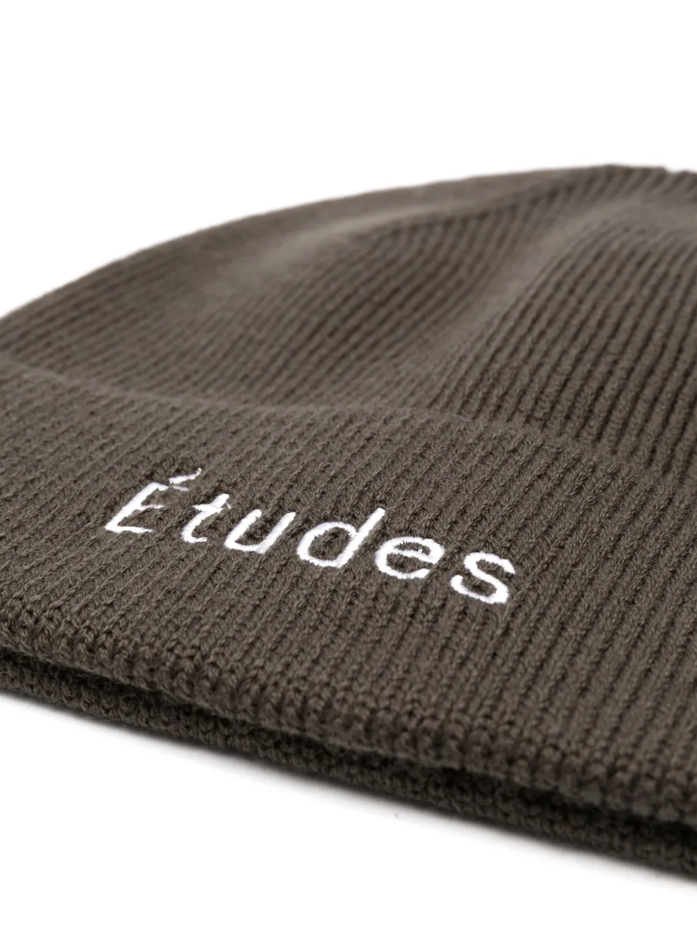 Shop Etudes Studio Logo-embroidered Wool Beanie In Green