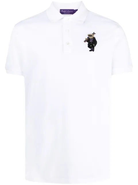 Ralph Lauren Purple Label Poloshirt mit Polo Bear-Stickerei