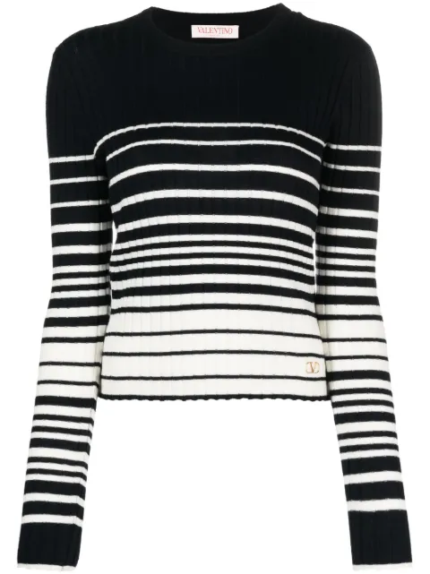 Valentino Garavani striped ribbed knit top