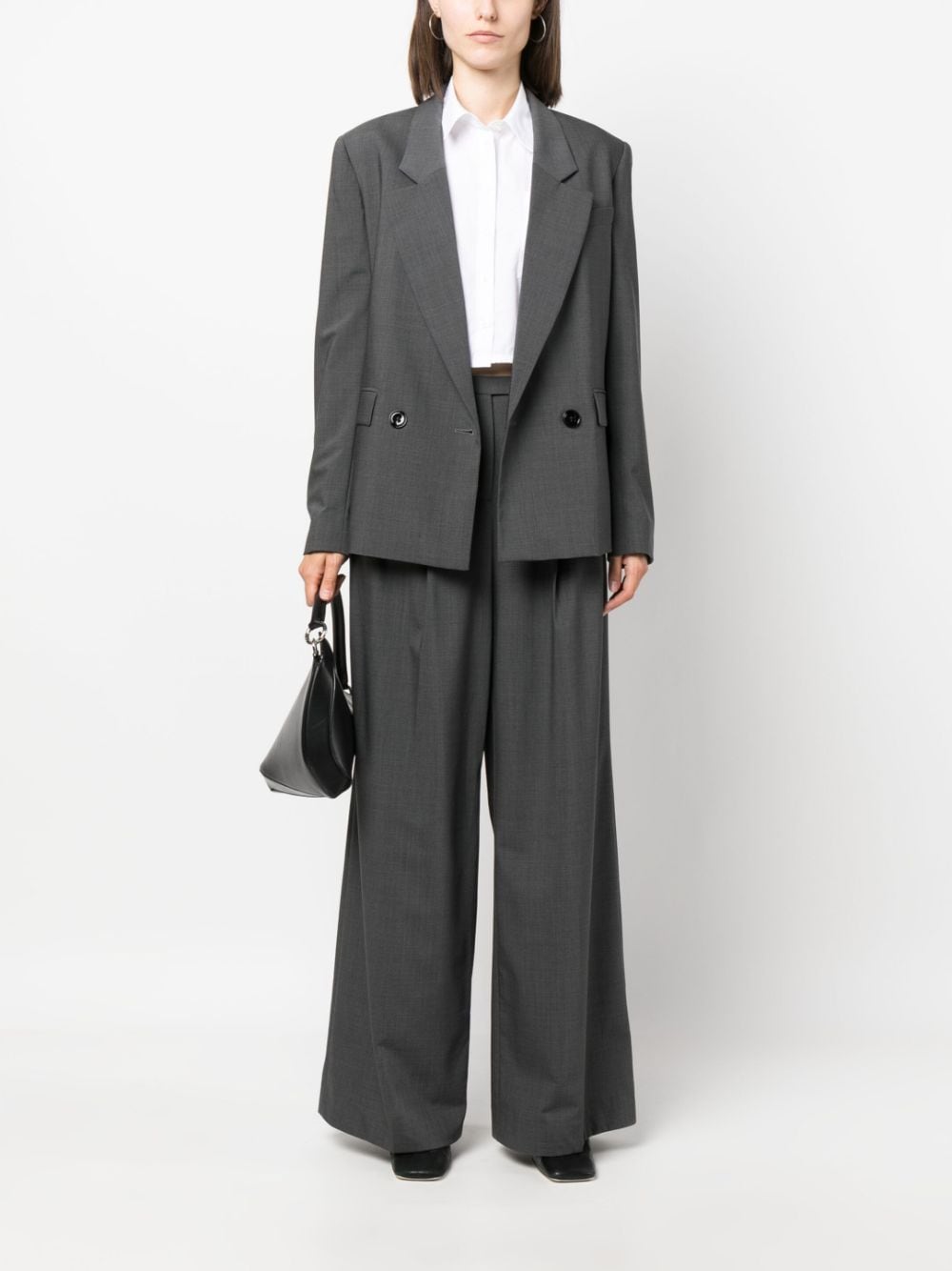 Dorothee Schumacher double-breasted virgin wool-blend blazer - Grijs