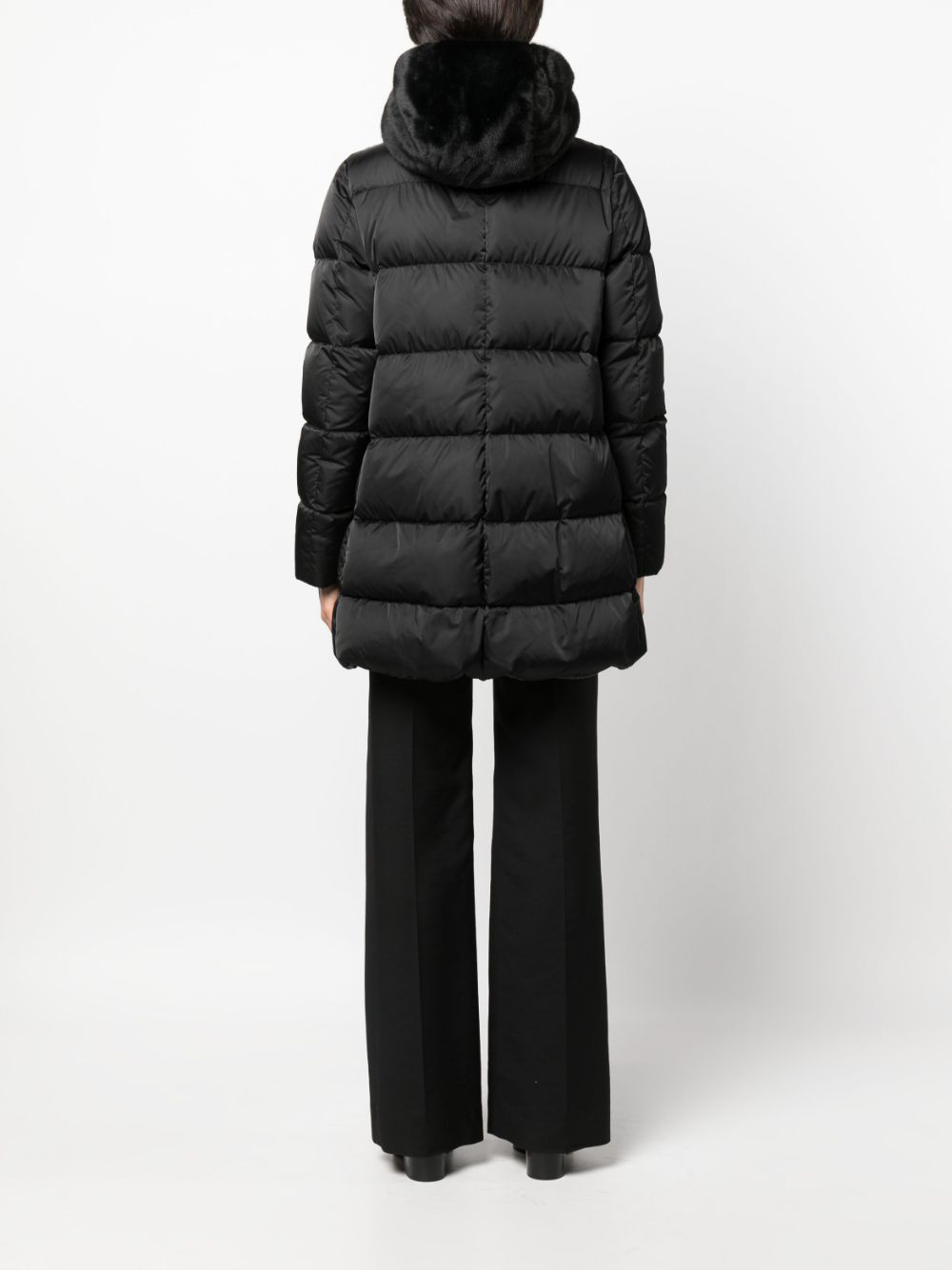 Shop Herno Hooded Quilted Coat In Black