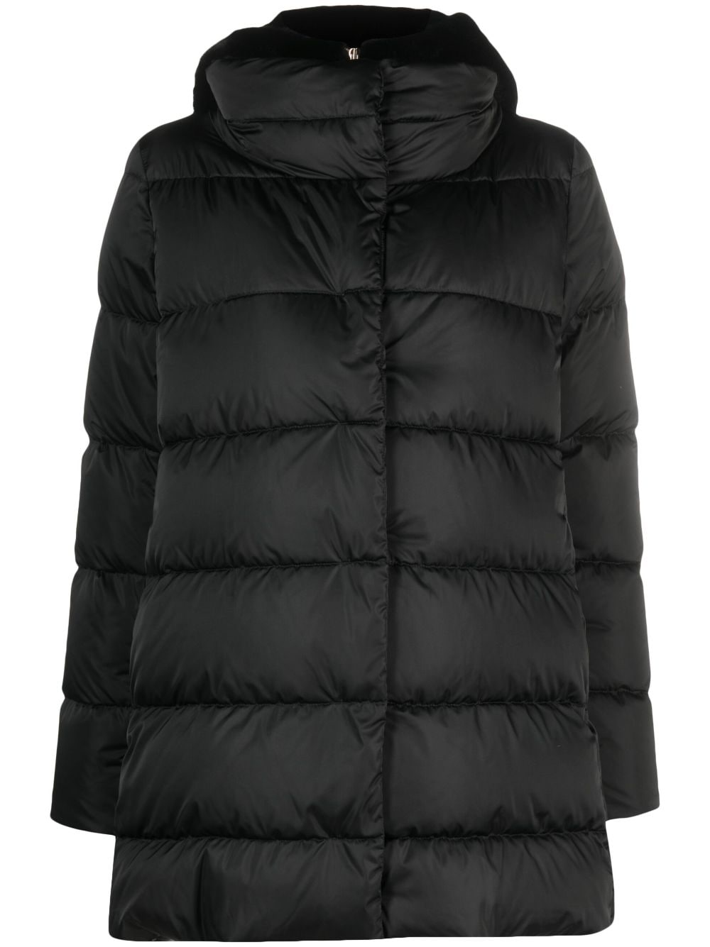 hooded quilted coat