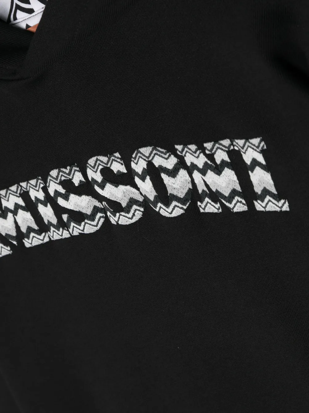 Shop Missoni Logo-print Cotton Hoodie In Black