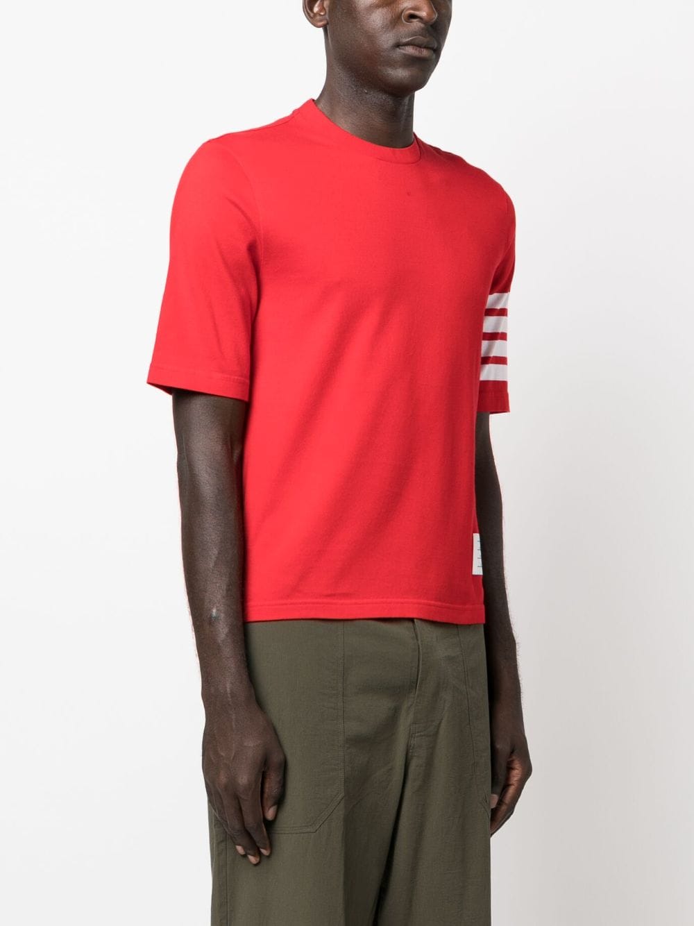 Thom Browne T-shirt met vier strepen Rood