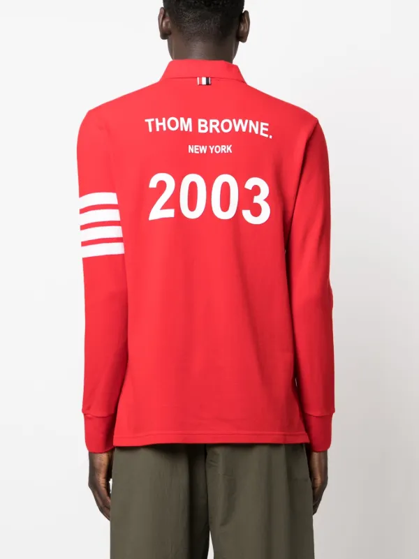 Thom Browne 4-Bar Stripe 2003-print Polo Shirt | Red | FARFETCH