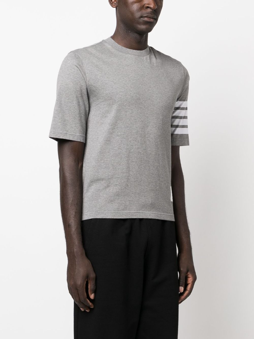 Shop Thom Browne 4-bar Stripe 2003-print T-shirt In Grey