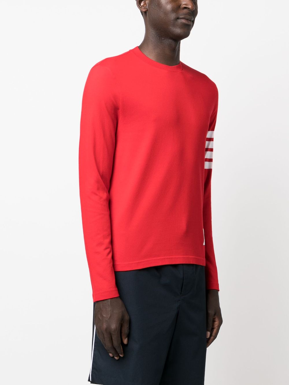 Thom Browne T-shirt met vier strepen Rood