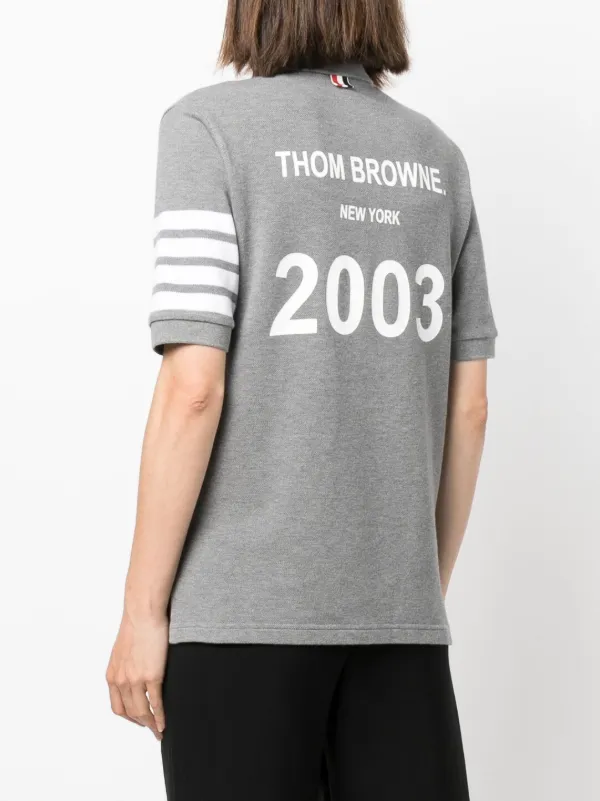 Thom Browne 4-Bar Stripe 2003-print Polo Shirt | Grey | FARFETCH