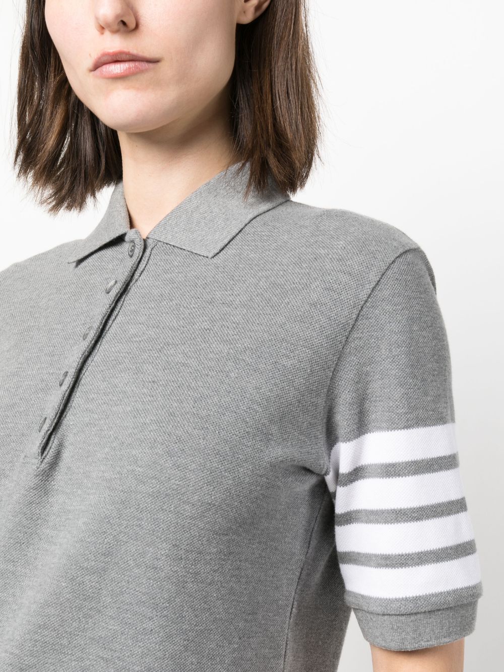 Shop Thom Browne 4-bar Stripe 2003-print Polo Shirt In Grey