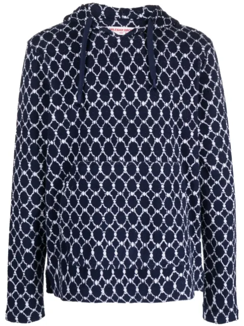 Orlebar Brown Blaine geometric-pattern terry-cloth hoodie