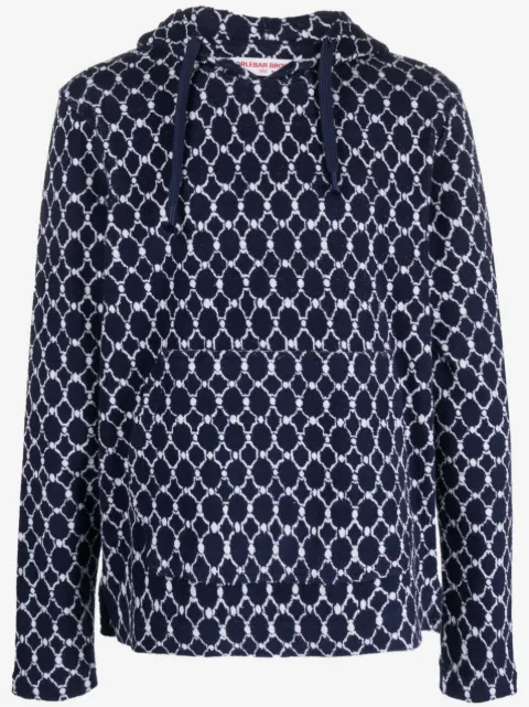 Orlebar Brown Blaine geometric-pattern terry-cloth hoodie