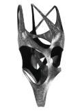 Mugler studded cut-out swimsuit - Black