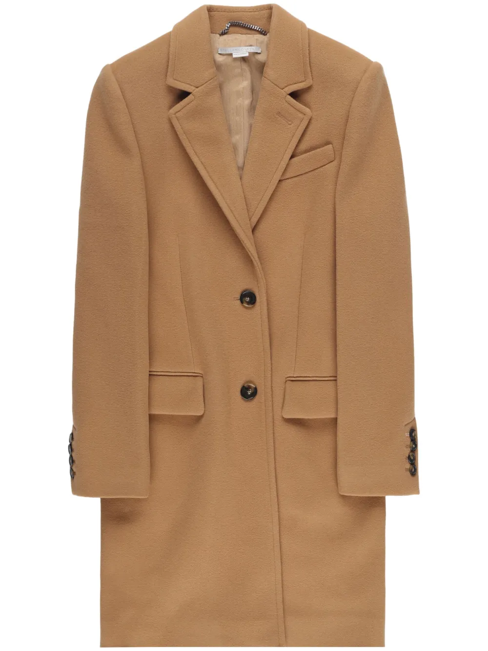 Stella Mccartney Single-breasted Wool Coat In Neutrals