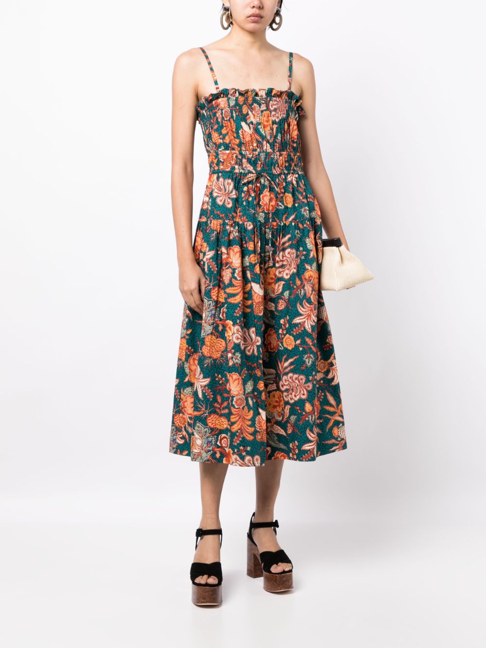 Ulla Johnson Midi-jurk met bloemenprint - Groen