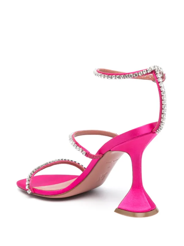【関税込み】Amina Muaddi ピンク Gilda ヒールサンダル Amina Muaddi Gilda 95mm サンダル | ピンク | FARFETCH JP