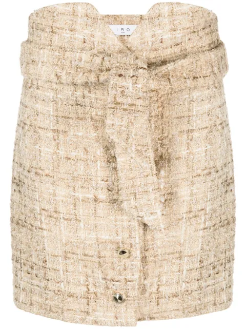 IRO falda corta de tweed con cinturón