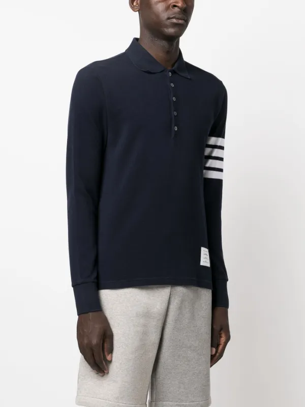 Tシャツ・カットソー THOM BROWNE Polo Thom Browne 4-Bar Stripe 2003-print Polo Shirt | Blue | FARFETCH