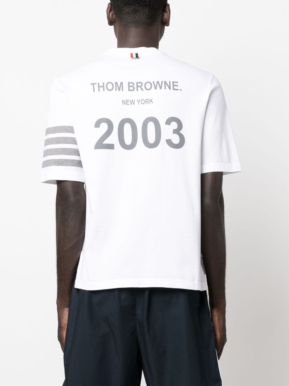 Thom Browne T-shirt met vier strepen Wit