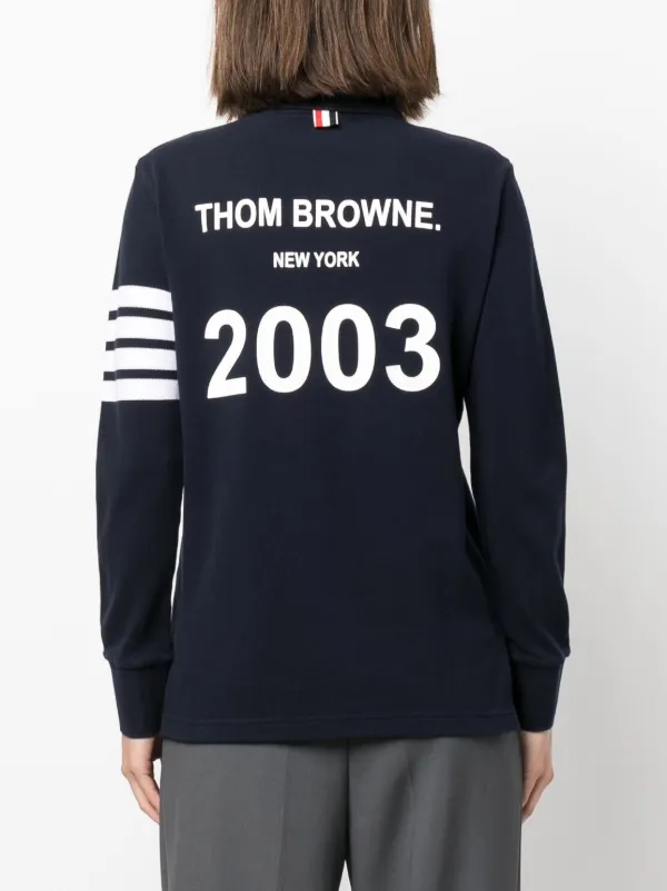 Thom Browne 4BAR ロングスリーブ ポロシャツ | ブルー | FARFETCH JP