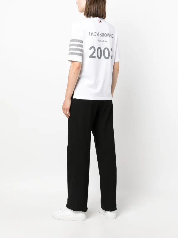 Thom Browne 4-Bar Logo Print T-shirt | White | FARFETCH AZ