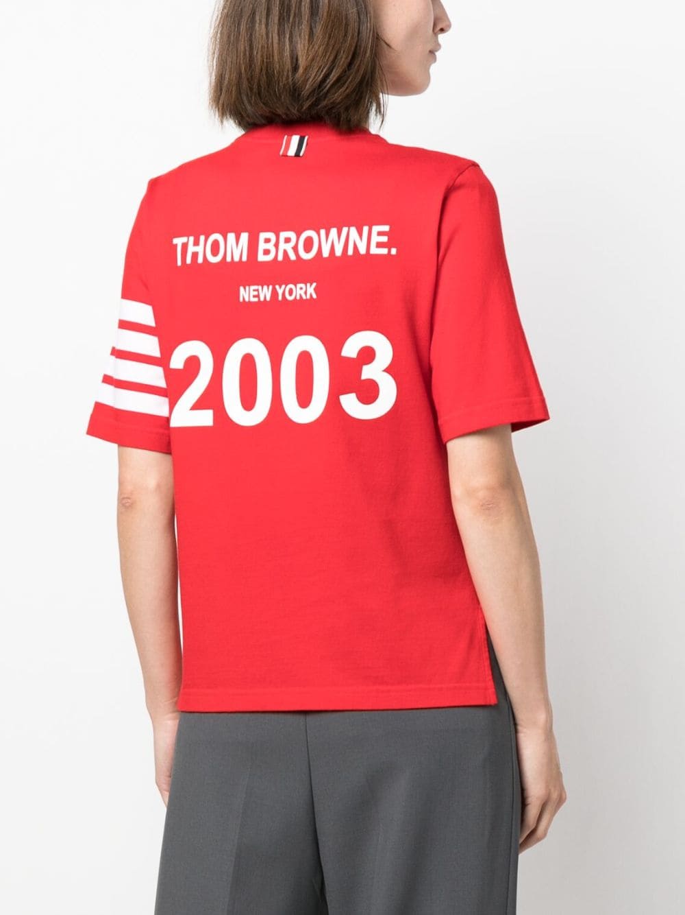 Thom Browne Gestreept T-shirt Rood