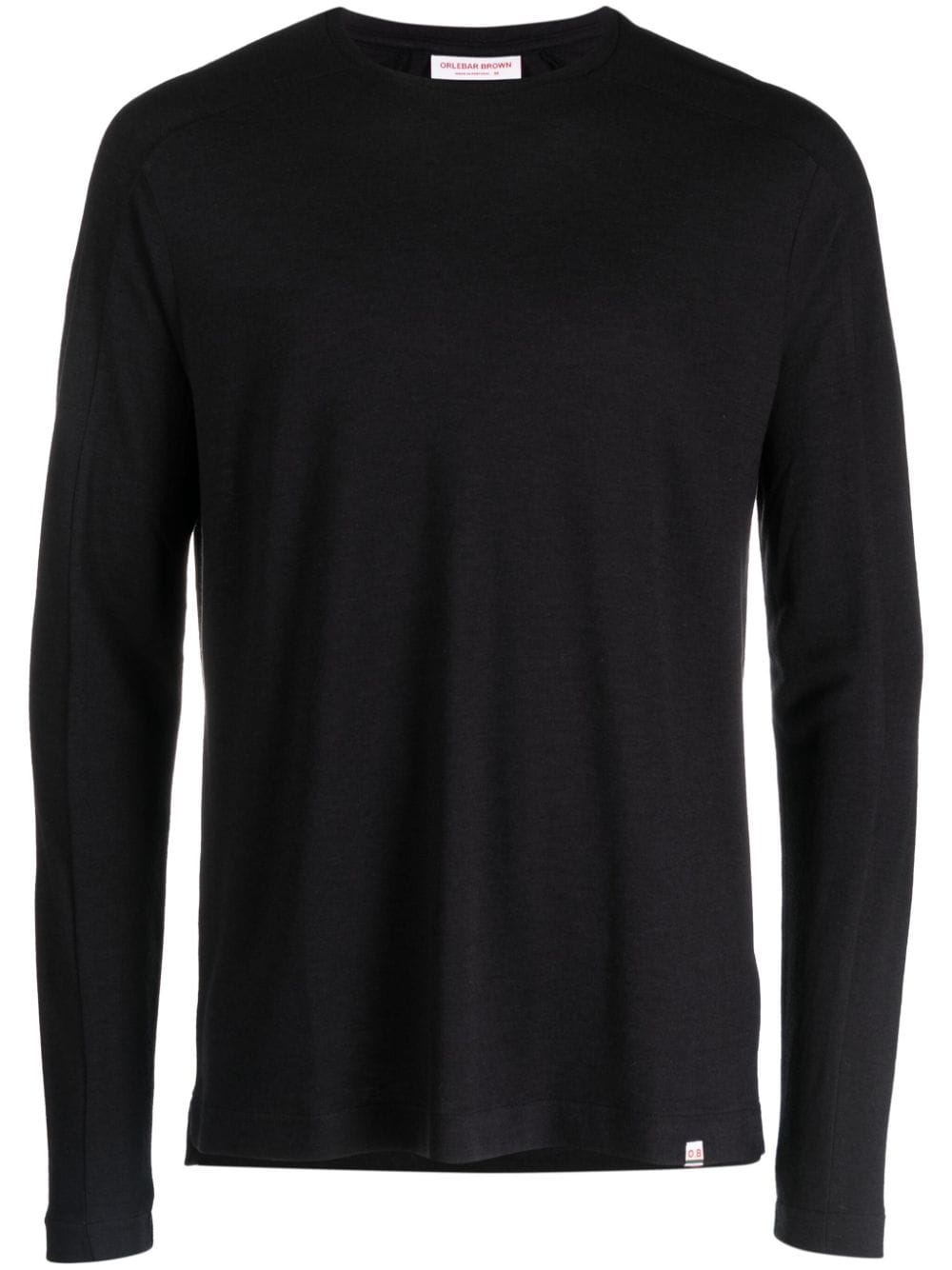Orlebar Brown Crew-neck Long-sleeve T-shirt In Black