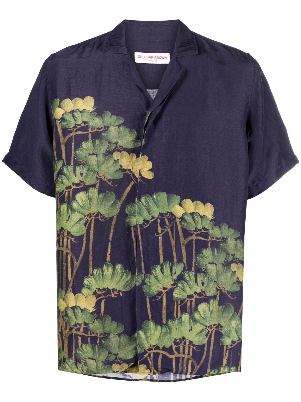 Orlebar Brown Maitan Floral-print Linen-blend Shirt In Night Iris
