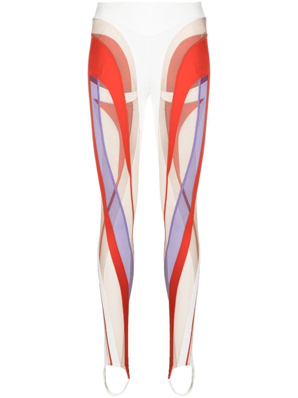 Mugler Spiral Panelled Stirrup Leggings - Farfetch