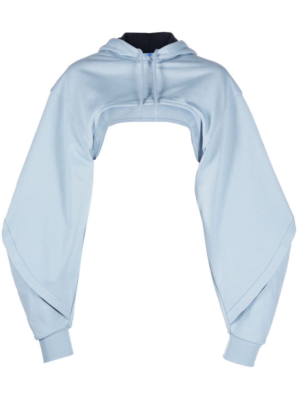 Mugler cropped fleece hoodie - Blue