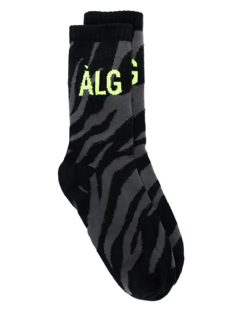 Àlg Par de meias com estampa de zebra