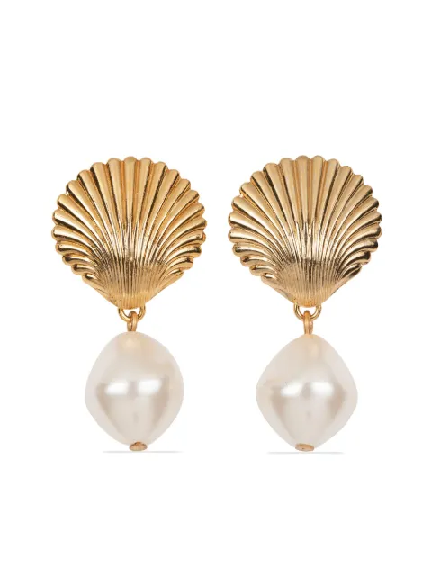 Jennifer Behr Alana shell baroque-pearl earrings