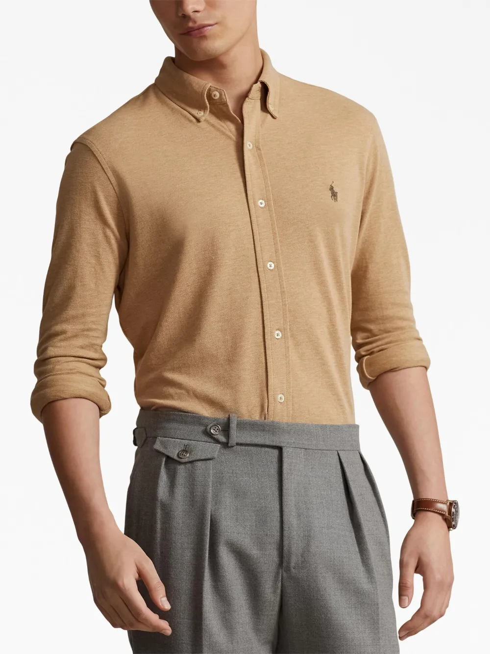 Polo Pony-embroidered cotton shirt