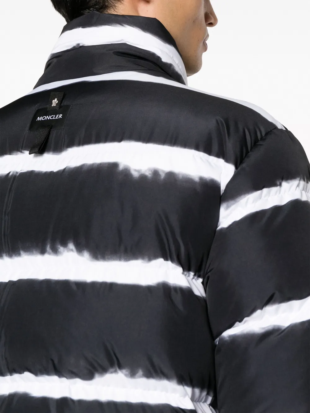 Moncler Gestreept pufferjack Zwart