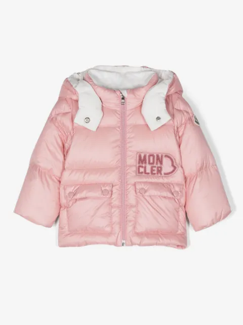 Moncler Enfant Abbaye logo-embroidered down jacket