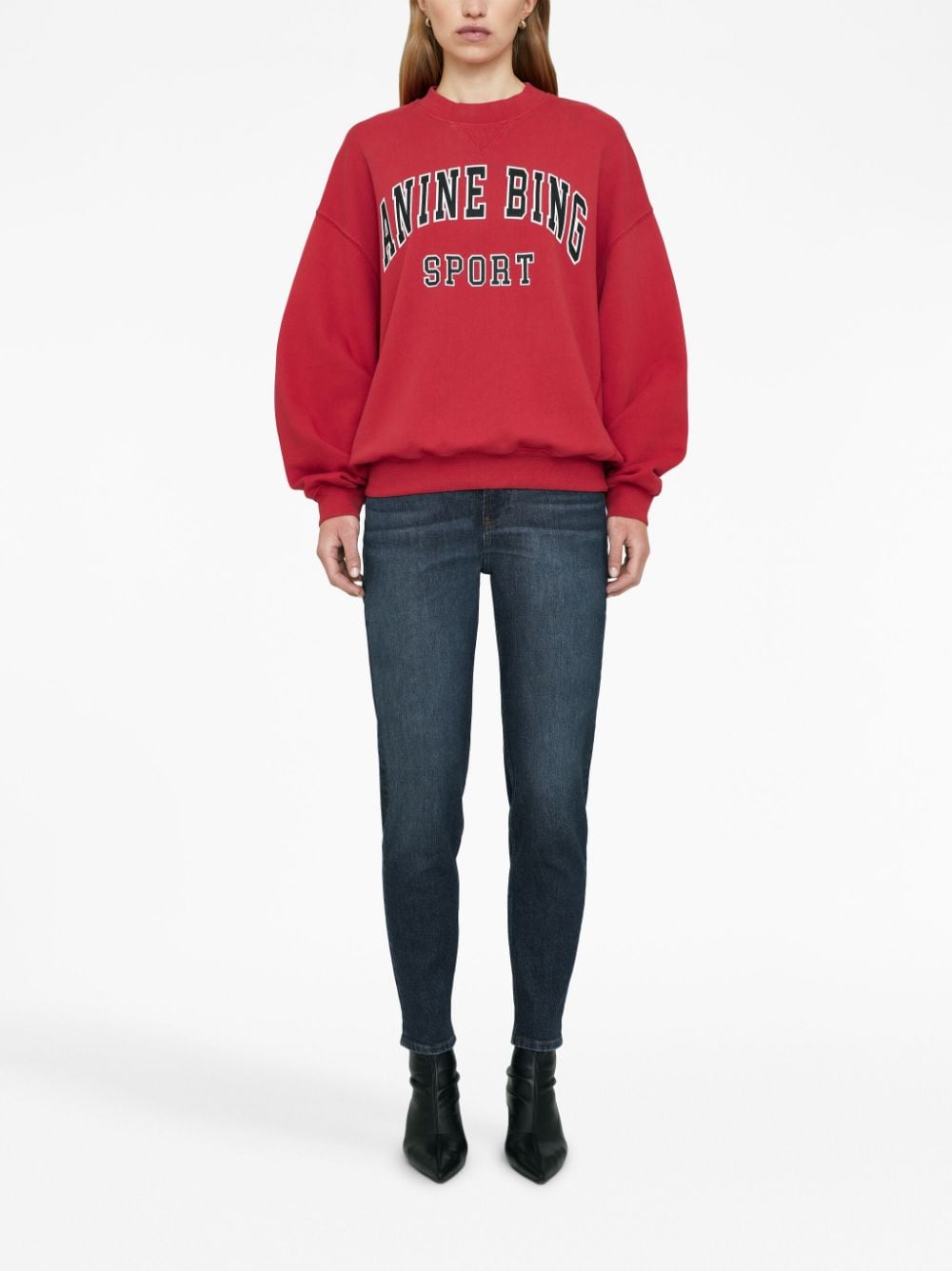 Shop Anine Bing Jaci Organic-cotton Sweatshirt In Rot