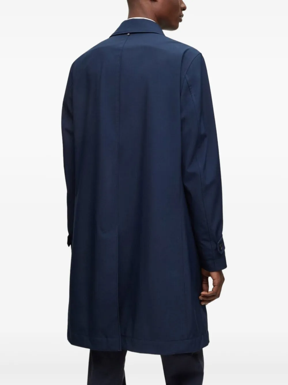 BOSS Trenchcoat met knopen Blauw