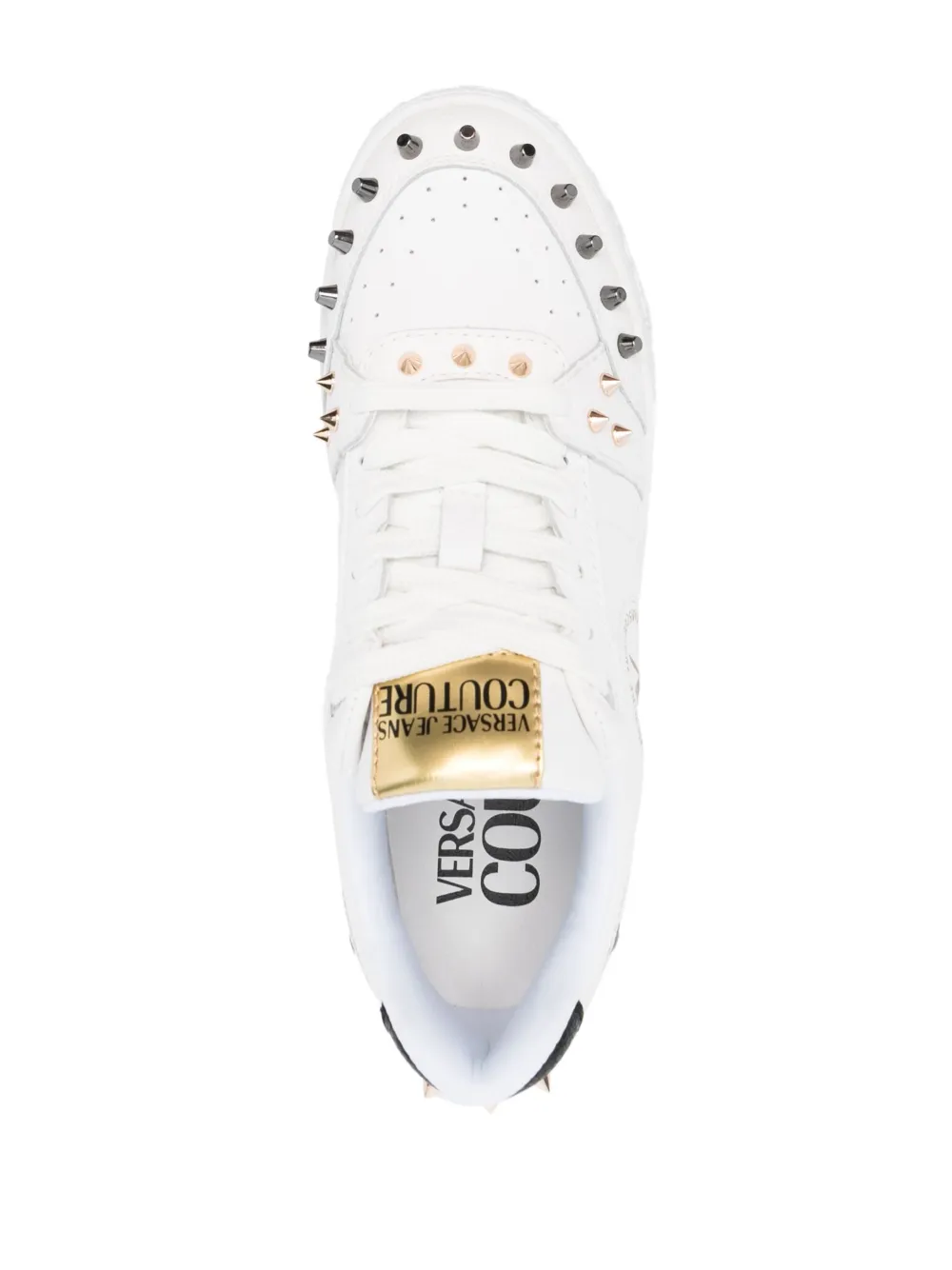 spiked stud design leather sneakers