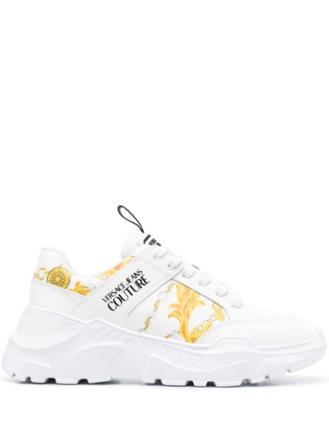 Versace Jeans Couture chain-link print leather low-top sneakers Men